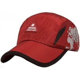 Baseball Caps Mens Golf Baseball Race Running Summer Mesh Tennis Ball Quick Dry Hat Cap Visor - Red - CJ12KH3EDXL $11.81