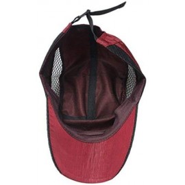 Baseball Caps Mens Golf Baseball Race Running Summer Mesh Tennis Ball Quick Dry Hat Cap Visor - Red - CJ12KH3EDXL $11.81