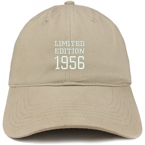 Baseball Caps Limited Edition 1956 Embroidered Birthday Gift Brushed Cotton Cap - Khaki - C118DDMS5C2 $15.83