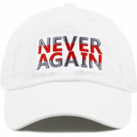 Baseball Caps Never Again & Enough School Walk Out & Gun Control Embroidered Cotton Baseball Cap Hat - Never Again-white2 - C...