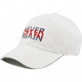 Baseball Caps Never Again & Enough School Walk Out & Gun Control Embroidered Cotton Baseball Cap Hat - Never Again-white2 - C...