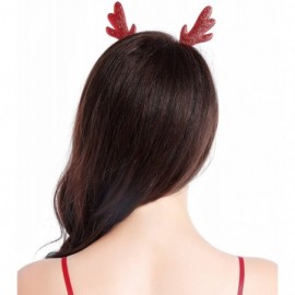 Headbands Christmas Headband Glitter Antlers Cat Ears Holiday Cosplay Party Costume - Red - Antlers - CP12O9WK5FH $10.87