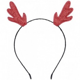 Headbands Christmas Headband Glitter Antlers Cat Ears Holiday Cosplay Party Costume - Red - Antlers - CP12O9WK5FH $10.87