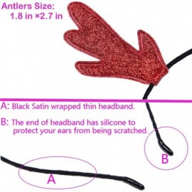 Headbands Christmas Headband Glitter Antlers Cat Ears Holiday Cosplay Party Costume - Red - Antlers - CP12O9WK5FH $10.87