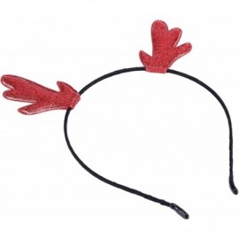 Headbands Christmas Headband Glitter Antlers Cat Ears Holiday Cosplay Party Costume - Red - Antlers - CP12O9WK5FH $10.87