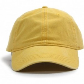 Baseball Caps Vintage Washed Dyed Cotton Twill Low Profile Adjustable Baseball Cap - Tp Yellow - CT12MXPDA2C $13.38