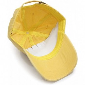 Baseball Caps Vintage Washed Dyed Cotton Twill Low Profile Adjustable Baseball Cap - Tp Yellow - CT12MXPDA2C $13.38