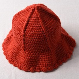 Bucket Hats Christmas Hats for Women- Women Handmade Chunky Crochet Bucket Cap Braided Wavy Brim Knitted Fisherman Hat - Red ...