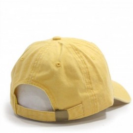Baseball Caps Vintage Washed Dyed Cotton Twill Low Profile Adjustable Baseball Cap - Tp Yellow - CT12MXPDA2C $13.38