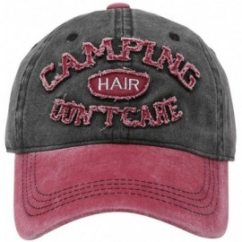 Baseball Caps Distressed Baseball Cap Washed Cotton Vintage Dad Hat Women Men Camping Hair Don't Care Trucker Hat - CP18U8Z8N...