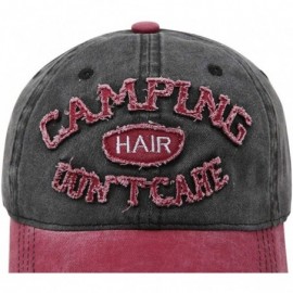 Baseball Caps Distressed Baseball Cap Washed Cotton Vintage Dad Hat Women Men Camping Hair Don't Care Trucker Hat - CP18U8Z8N...