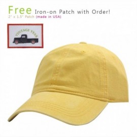 Baseball Caps Vintage Washed Dyed Cotton Twill Low Profile Adjustable Baseball Cap - Tp Yellow - CT12MXPDA2C $13.38