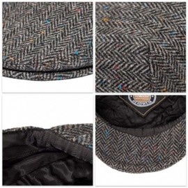 Newsboy Caps Men's Herringbone Flat Ivy Newsboy Hat Wool Blend Gatsby Cabbie Cap - Flecked Grey - C9199UH77G9 $14.29