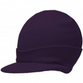 Skullies & Beanies Blank Cuff Beanie Visor - Purple - CU12NUQ8YQM $9.98