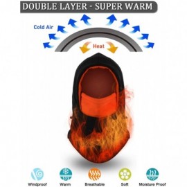 Balaclavas Balaclava Fleece Hood Double Layer Neck Warmer Cold Weather Winter Hats - Child- (Black+orange) - CL18ZYU885M $10.10