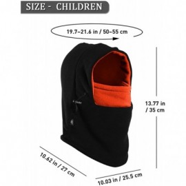 Balaclavas Balaclava Fleece Hood Double Layer Neck Warmer Cold Weather Winter Hats - Child- (Black+orange) - CL18ZYU885M $10.10