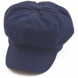 Newsboy Caps Cotton Elastic Newsboy Cap - Navy - CU12IQ90UOJ $13.24