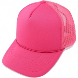 Baseball Caps Trucker Hat Mesh Cap Solid Colors Lightweight with Adjustable Strap Small Braid - Hot Pink - CW119512PZZ $6.69