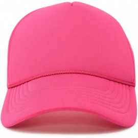 Baseball Caps Trucker Hat Mesh Cap Solid Colors Lightweight with Adjustable Strap Small Braid - Hot Pink - CW119512PZZ $6.69