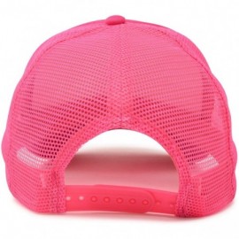 Baseball Caps Trucker Hat Mesh Cap Solid Colors Lightweight with Adjustable Strap Small Braid - Hot Pink - CW119512PZZ $6.69