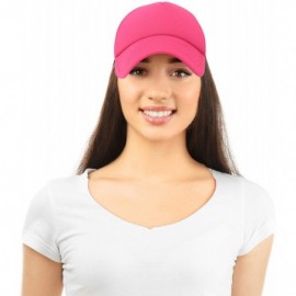 Baseball Caps Trucker Hat Mesh Cap Solid Colors Lightweight with Adjustable Strap Small Braid - Hot Pink - CW119512PZZ $6.69