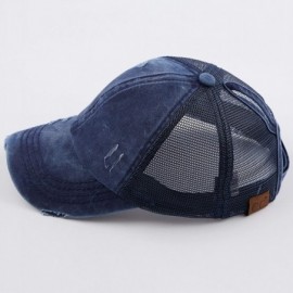 Baseball Caps Exclusives Hatsandscarf Distressed Adjustable - Navy - CI18OXY96L6 $12.18