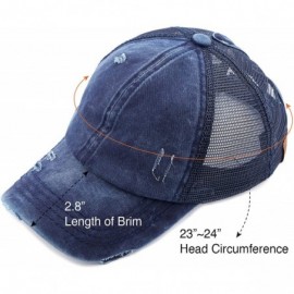 Baseball Caps Exclusives Hatsandscarf Distressed Adjustable - Navy - CI18OXY96L6 $12.18