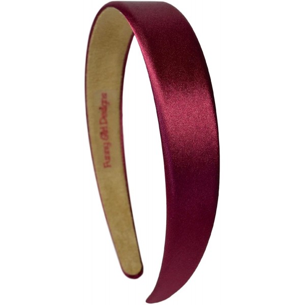 Headbands 1 Inch Wide Satin Headband - Maroon - CR12II31BTV $8.75