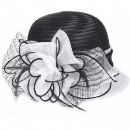 Bucket Hats Kentucky Derby Dress Church Cloche Hat Sweet Cute Floral Bucket Hat - White - C3184I2N88C $18.61
