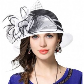 Bucket Hats Kentucky Derby Dress Church Cloche Hat Sweet Cute Floral Bucket Hat - White - C3184I2N88C $18.61