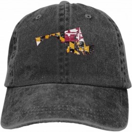 Baseball Caps Unite States Flag Map Shape Design Denim Fabric Baseball Hat Adjustable Jeans Cap - Maryland State - CO18TAMZX4...