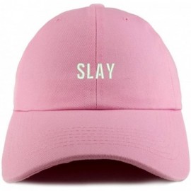 Baseball Caps Slay Embroidered Low Profile Soft Cotton Dad Hat Cap - Pink - CH18DD5N45E $14.14
