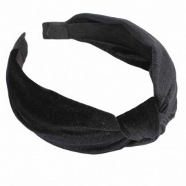 Headbands Womens Bow Knot Headband-Twist Cross Tie Velvet Headwrap Hair Band Hoop-Clearance! (Black) - Black - C518EIOO6SK $1...