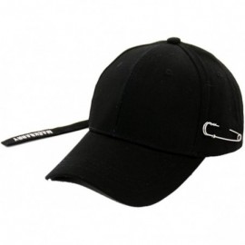 Baseball Caps Women's Iron Ring Pin Retro Baseball Cap Trucker Hat - Needle Black - CT186NAH7OZ $14.94