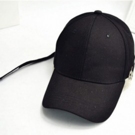 Baseball Caps Women's Iron Ring Pin Retro Baseball Cap Trucker Hat - Needle Black - CT186NAH7OZ $14.94