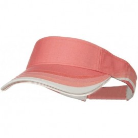 Visors 3 Panel Wave Cotton Piping Visor - Pink W40S47C - CI1108HQAHN $16.88