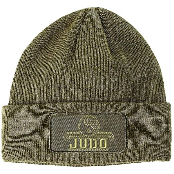 Skullies & Beanies Custom Patch Beanie Judo Sports A Embroidery Skull Cap Hats for Men & Women - Olive Green - CF18A6K3U3C $1...