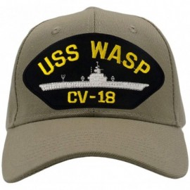 Baseball Caps USS Wasp CV-18 Hat/Ballcap Adjustable One Size Fits Most - Tan/Khaki - CU18S048Y2Q $21.30