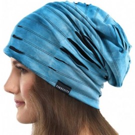 Skullies & Beanies Women's Slouchy Beanie Thin Summer Skull Cap Turban Soft Sleep Chemo Hat - A Blue - CV19847AXI9 $9.87