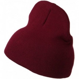 Skullies & Beanies 8 inch Acrylic Short Blank Beanie - Maroon - CG11BKZVY47 $13.35