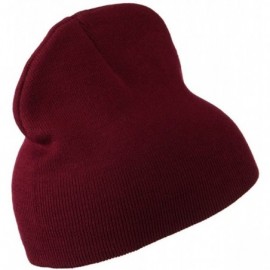 Skullies & Beanies 8 inch Acrylic Short Blank Beanie - Maroon - CG11BKZVY47 $13.35