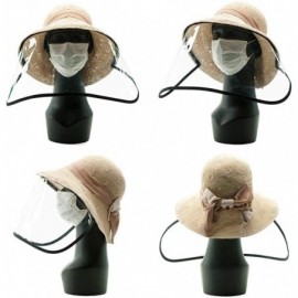 Sun Hats Packable Womens Straw Cloche Derby Fedora Summer Wide Brim Sun Hat Floppy Beach 55-60cm - 00052beige - CL18CMZZXMI $...