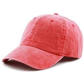 Baseball Caps 100% Cotton Pigment Dyed Low Profile Dad Hat Six Panel Cap - 1. Red - CB189A3IUL9 $8.68