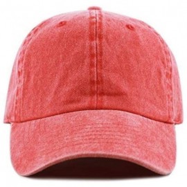 Baseball Caps 100% Cotton Pigment Dyed Low Profile Dad Hat Six Panel Cap - 1. Red - CB189A3IUL9 $8.68