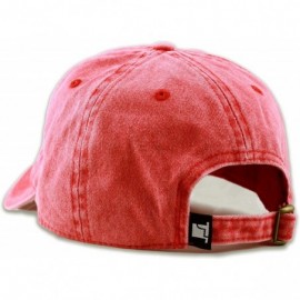 Baseball Caps 100% Cotton Pigment Dyed Low Profile Dad Hat Six Panel Cap - 1. Red - CB189A3IUL9 $8.68