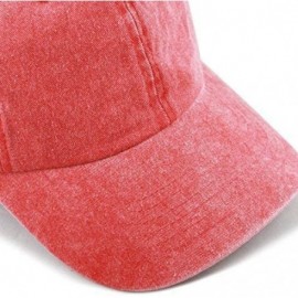 Baseball Caps 100% Cotton Pigment Dyed Low Profile Dad Hat Six Panel Cap - 1. Red - CB189A3IUL9 $8.68