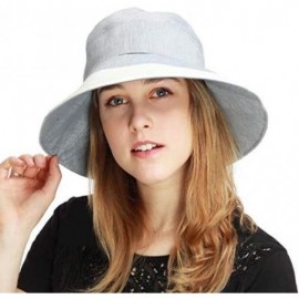 Bucket Hats Light Weight Packable Women's Wide Brim Sun Bucket Hat - Viviane-sea Blue - CM18GQOLSHY $31.13