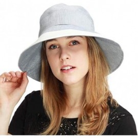 Bucket Hats Light Weight Packable Women's Wide Brim Sun Bucket Hat - Viviane-sea Blue - CM18GQOLSHY $18.19