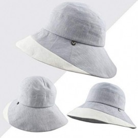 Bucket Hats Light Weight Packable Women's Wide Brim Sun Bucket Hat - Viviane-sea Blue - CM18GQOLSHY $18.19