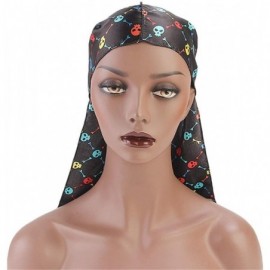 Skullies & Beanies Print Silky Durags Turban Silk Du Rag Waves Caps Headwear Do Doo Rag for Women Men - Tjm-05k-4 - CQ197W394...